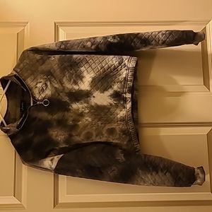 Cropped tiedye 3/4 zip